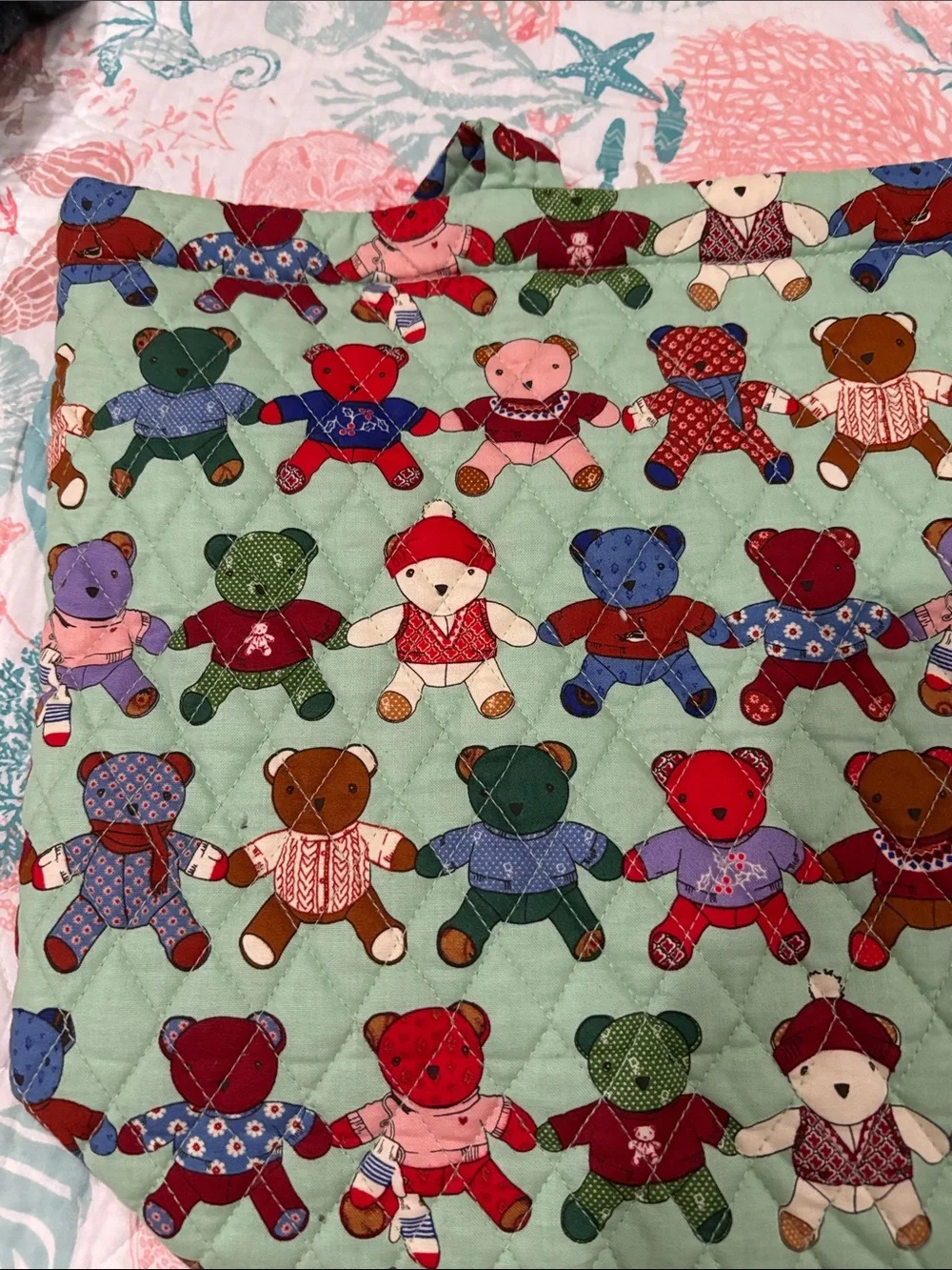 Vera Bradley east west tote in toasty teddies